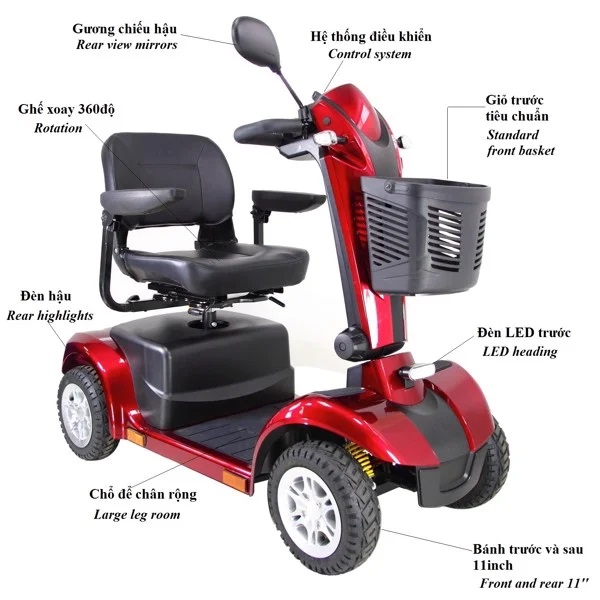 Xe lăn điện 4 bánh cao cấp POWER